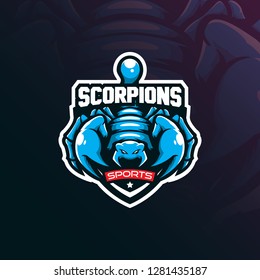 scorpion mascot logo design vector with modern illustration concept style for badge, emblem and t shirt printing. angry scorpion illustration.