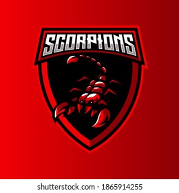 Vector de diseño de logotipo de mascota Scorpion con el estilo de concepto de ilustración moderno para impresión de insignias, emblemas y camisetas. Ilustración de escorpiones para el equipo deportivo y deportivo electrónico