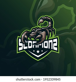 Scorpion mascot logo design vector with modern illustration concept style for badge, emblem and tshirt printing. Scorpion illustration for sport team.