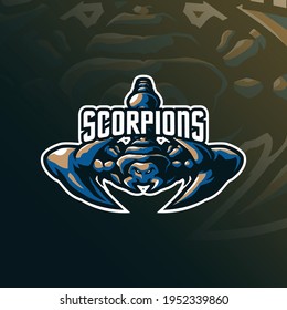 Scorpion mascot logo design vector with modern illustration concept style for badge, emblem and tshirt printing. Scorpion illustration for sport team.