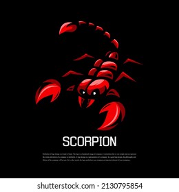 Vector de diseño de logotipo de mascota Scorpion con el estilo de concepto de ilustración moderno para impresión de insignias, emblemas y camisetas