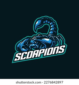 Scorpion mascot logo design vector with modern illustration concept style for badge, emblem and t shirt printing. Scorpion illustration for sport and esport team. svg