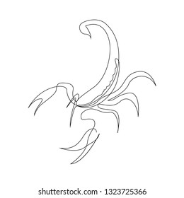 Scorpion one line art drawing vector. Single line scorpio vector illustration