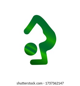 Scorpion pose yoga icon. Flat vector graphic in White background.