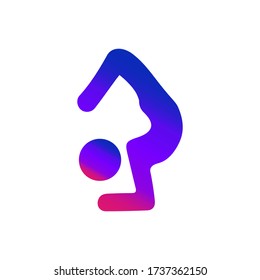 Scorpion pose yoga icon. Flat vector graphic in White background.