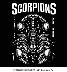 scorpion posion tshirt design vector