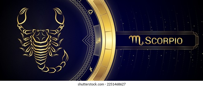 Scorpion Scorpio Zodiac Planetary Star Sign, Symbol Background, Horoscope Astrology and Fortune-Telling, Backdrop Banner Tarot-Reading.