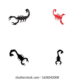 Scorpion set icon and symbol vector illustration on white background