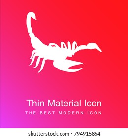 Scorpion shape red and pink gradient material white icon minimal design