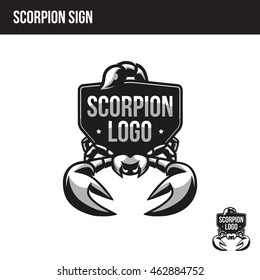 scorpion sign with place for your text