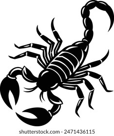 scorpion silhouette back on white background eps 10