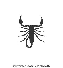 Diseño de Vector plano de silueta de escorpión