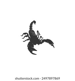 Diseño de Vector plano de silueta de escorpión
