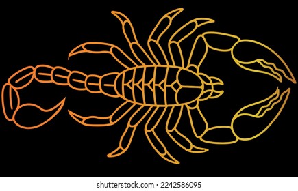 Scorpion Silhouette Funny Desingn  illustration on isolated background