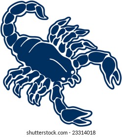 Scorpion as a silhouette with outline