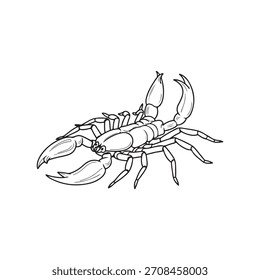 Scorpion silhouette outline vector flat illustration design