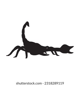 scorpion silhouette set collection isolated black on white background vector illustration