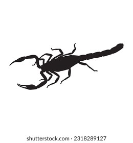 scorpion silhouette set collection isolated black on white background vector illustration