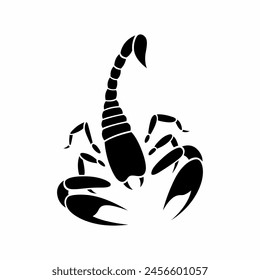 Scorpion silhouette vector, black color sign and symbol on white background