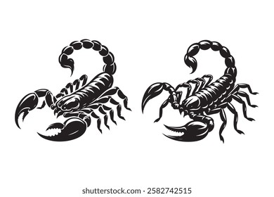 scorpion silhouette vector in white background