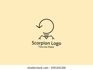 Símbolo de icono del logotipo sencillo de Scorpion para marca, empresa, fondo y fondo de pantalla. 