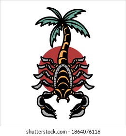 scorpion tattoo illustration vector design