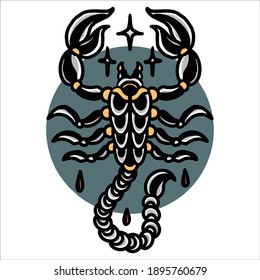 scorpion tattoo illustration vector design