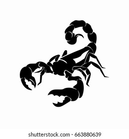 Scorpion Tattoo and silhouette, easy to use and modify.