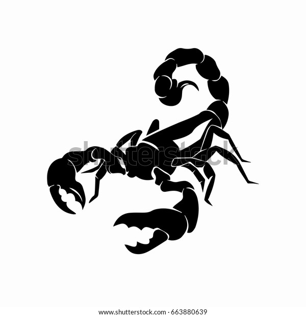 Scorpion Tattoo Silhouette Easy Use Modify Stock Vector (Royalty Free ...