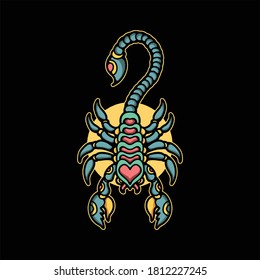 scorpion tattoo vector design for apparel