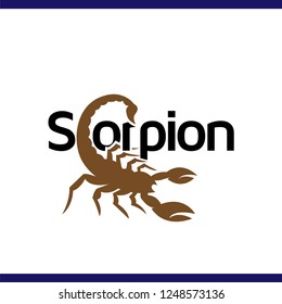 Scorpion text logotype icon vector