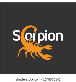 Scorpion text logotype icon vector