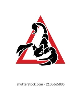 Scorpion triangle logo design vector with modern illustration concept style for badge