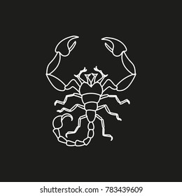 Scorpion vector. Astrological icon. Spider. The symbol of November