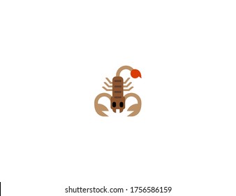 Icono plano del vector de escorpión. Ilustración de emoji escorpión aislada 