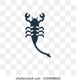 Scorpion vector icon isolated on transparent background, Scorpion transparency concept can be used web and mobile