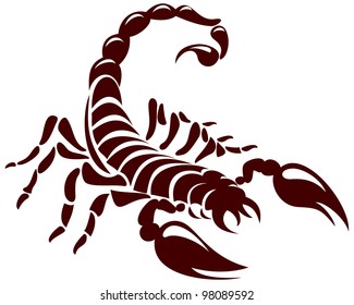 Scorpion, vector image for the tattoo, symbol or logo