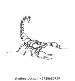 Skorpion-Vektorgrafik, Insektenzeichnung, einfaches Symbol.