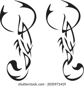 Scorpion vector simple drawing tattoo tribal.