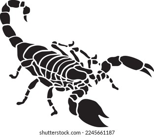 Scorpion Vector Stencil Black and White 