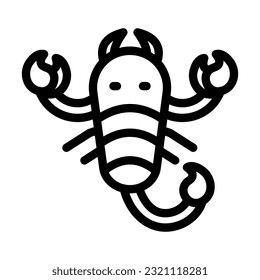 Scorpion Vector Thick Line Icon For Personal And Commercial Use.
