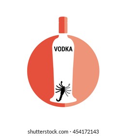 scorpion. vodka. vector. icon. art