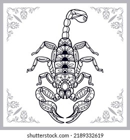 Scorpion zentangle arts isolated on white background