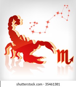scorpion zodiac astrology icon for horoscope - vector illustration