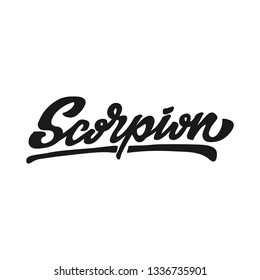 scorpion zodiac hand lettering vector