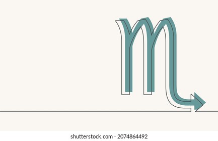 Scorpion zodiac symbol icon in thin line style