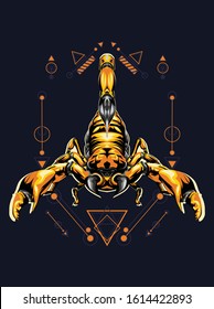 scorpion zodiac symbol with sacred geometry pattern background