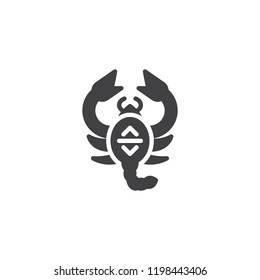 Scorpion zodiac vector icon. filled flat sign for mobile concept and web design. Astrology simple solid icon. Symbol, logo illustration. Pixel perfect vector graphics