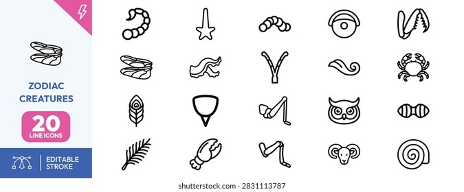 Scorpions, crabs, owls, rams, snakes, fish, eagles, stars, moons, celestial spirals astrology, spiritual, and horoscope designs.