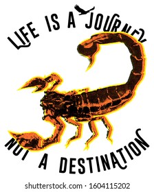 scorpions life is a journey graphic tees vector design